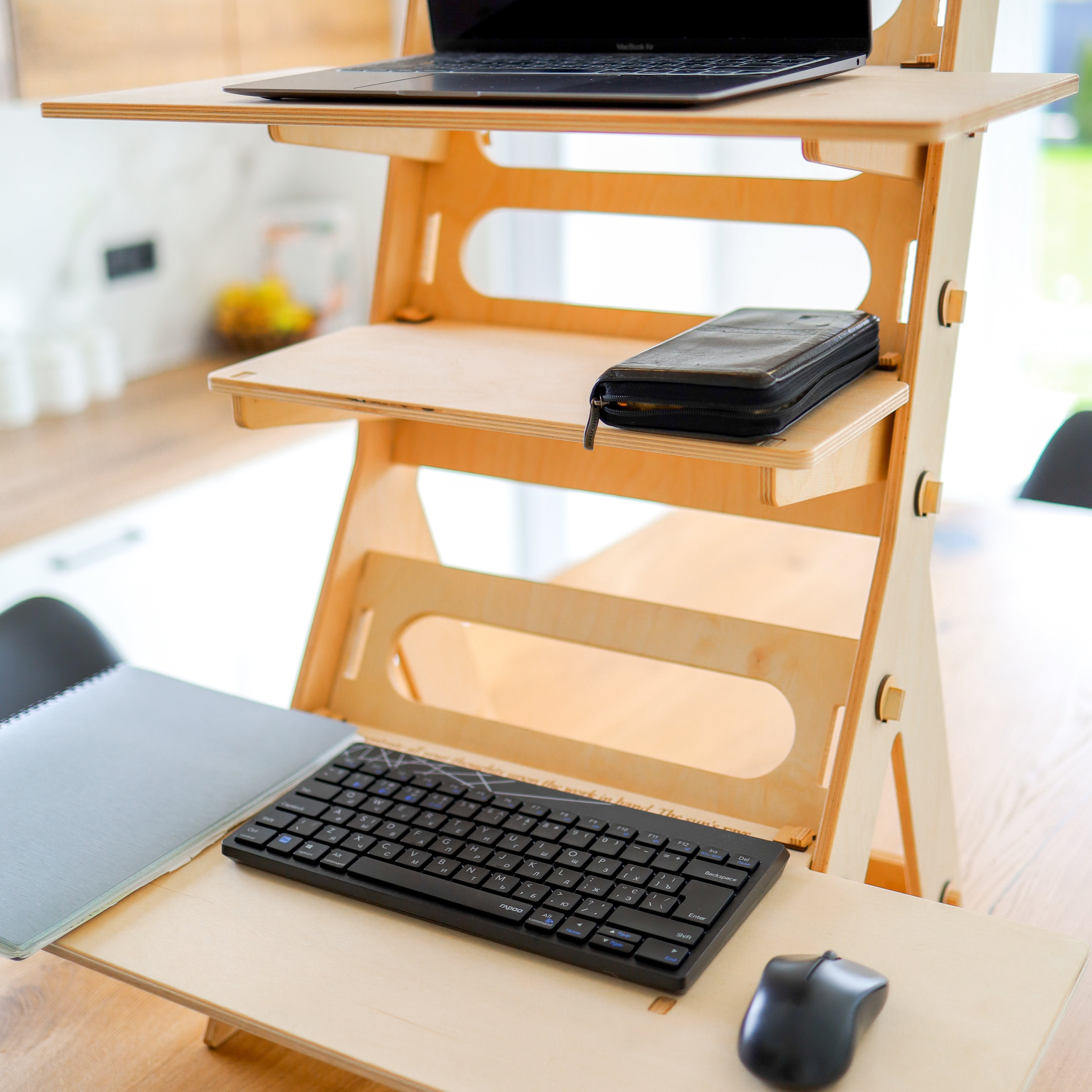 Ladder pattern standing desk by LifeHelperCo