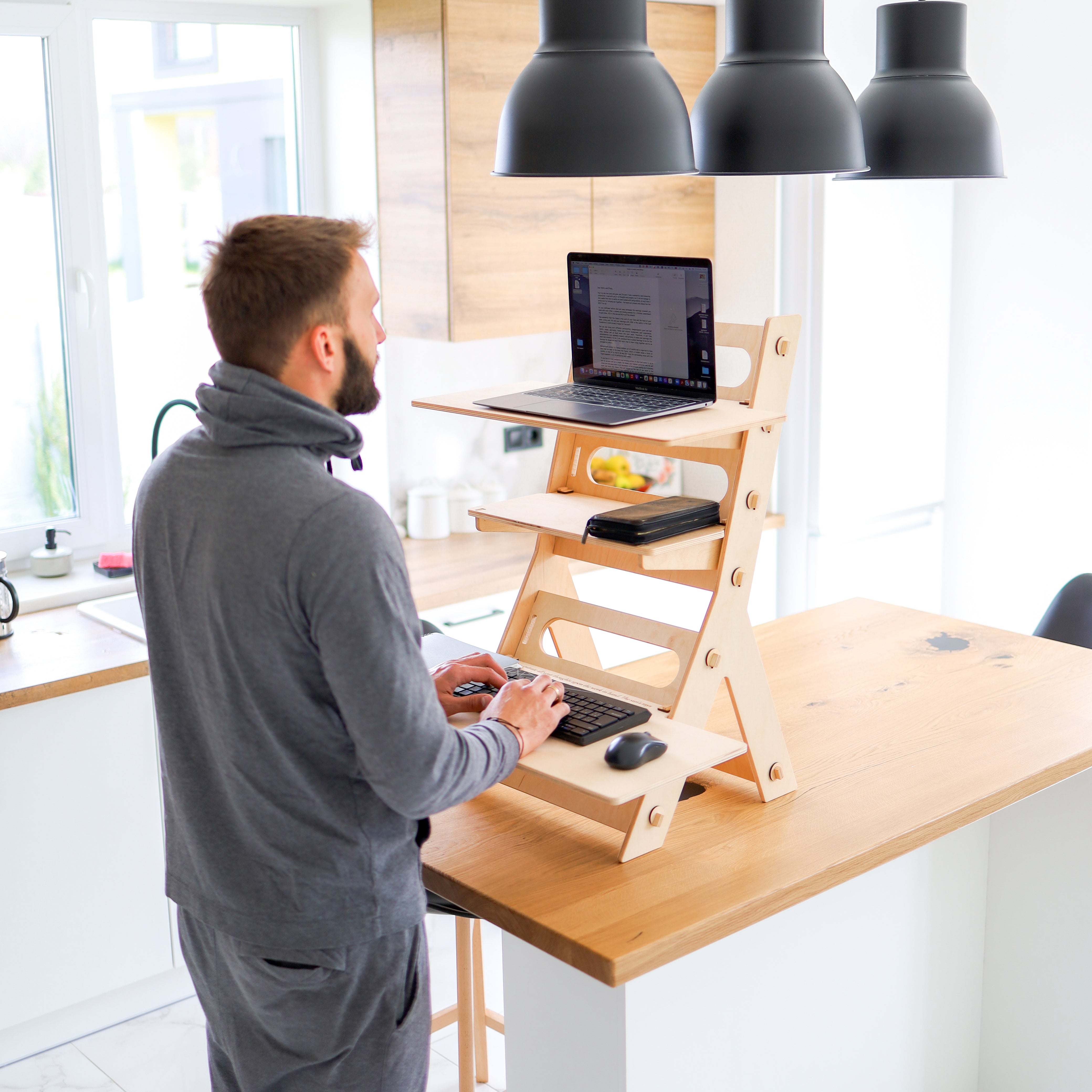 Ladder pattern standing desk by LifeHelperCo