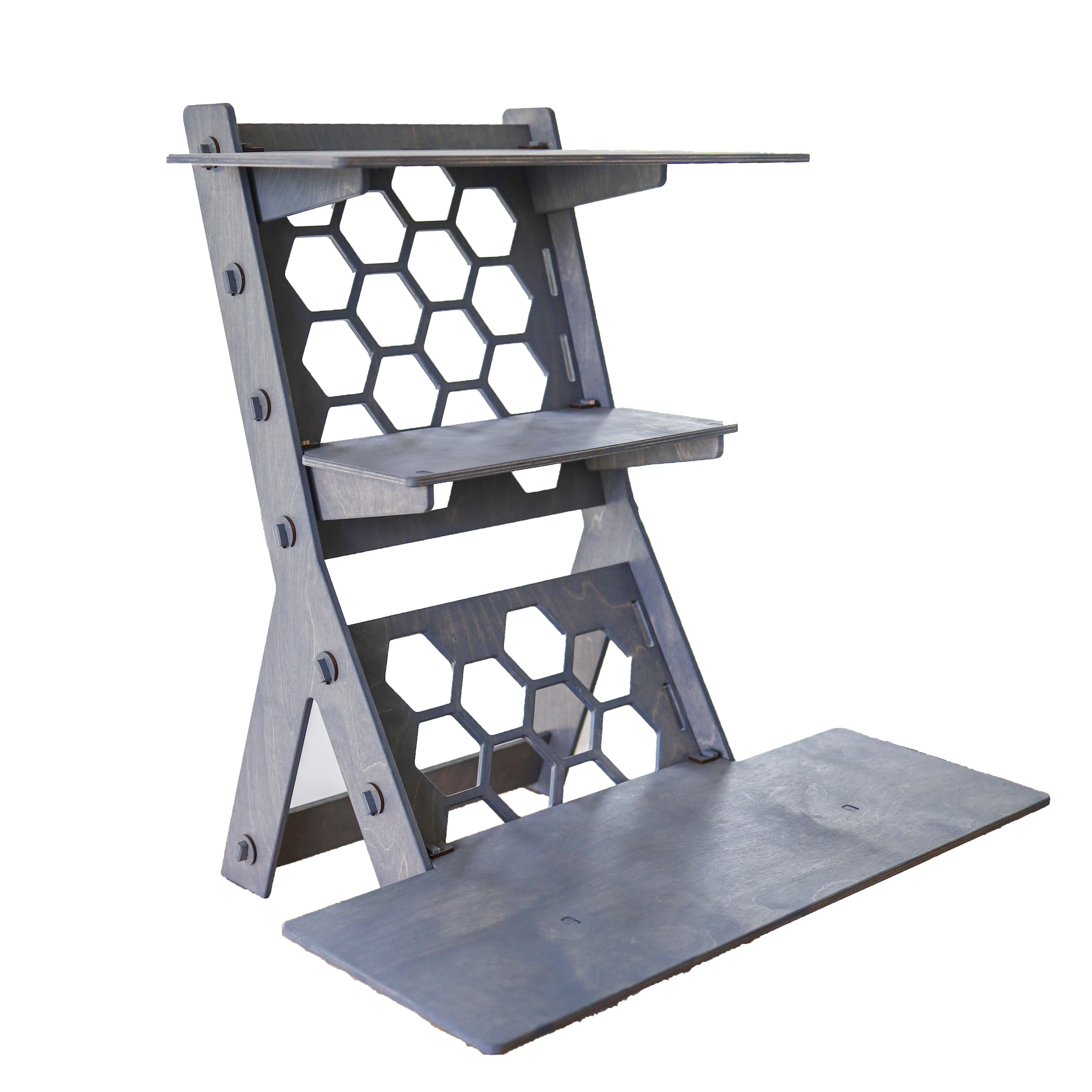 Hexagon pattern standing desk by LifeHelperCo